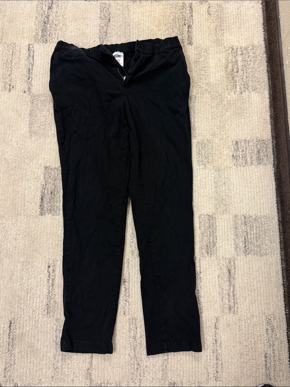 Cove Black Stretch Waistband Chinos